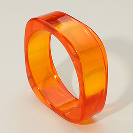 Chunky Transparent Resin Square Bangle Bracelet