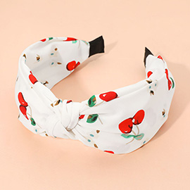 Cherry Floral Pattern Knot Headband
