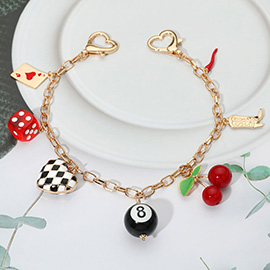 Retro Casino Cherry Western Boot Charm Station Bag Charm