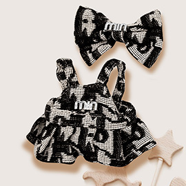 Mini Doll Matching Bow Chic Dress Outfit Set