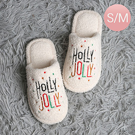 HOLLY JOLLY Holiday Soft Home Indoor Floor Slippers