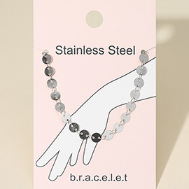Stainless Steel flat Disc Link Chain Bracelet