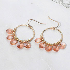 Faceted Disc Beaded Ring Dangle Earrings