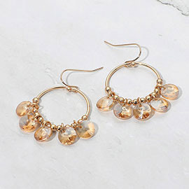Faceted Disc Beaded Ring Dangle Earrings