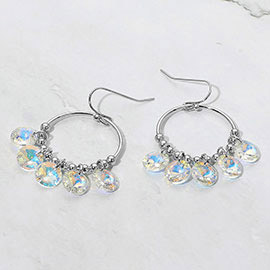 Faceted Disc Beaded Ring Dangle Earrings