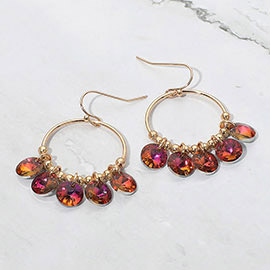 Faceted Disc Beaded Ring Dangle Earrings