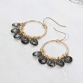 Faceted Disc Beaded Ring Dangle Earrings