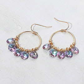 Faceted Disc Beaded Ring Dangle Earrings