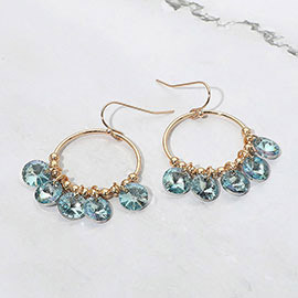 Faceted Disc Beaded Ring Dangle Earrings