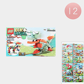 12PCS - Kids Dinosaur Building Block Toy Sets