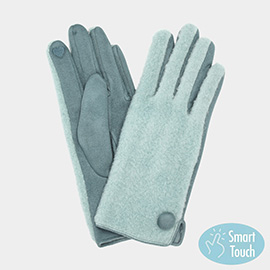 Button Soft Smart Touch Winter Gloves