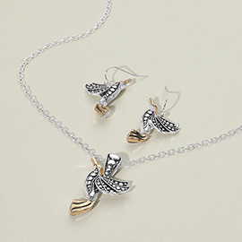 Antique Metal Bird Pendant Necklace