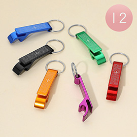 12PCS - Cross Printed Bottle Opener Keychains