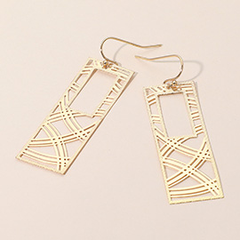 Geometric Rectangle Cutout Dangle Earrings