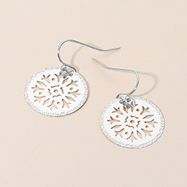 Metal Snowflake Cutout Dangle Earrings