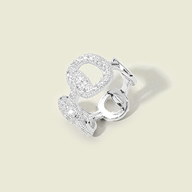 CZ Stone Paved Open Ring Band Ring