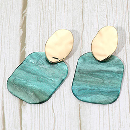 Bold Glitter Resin Geometric Plate Drop Statement Earrings