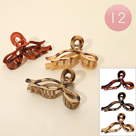 12PCS - Leopard Pattern Print Bow Hair Claw Clips