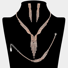 Rhinestone Paved Fringe Jewelry Set
