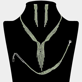 Rhinestone Paved Fringe Jewelry Set