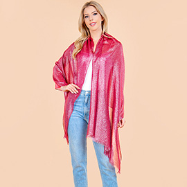 Sheer Metallic Shawl Wrap Scarf