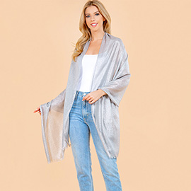 Sheer Metallic Shawl Wrap Scarf
