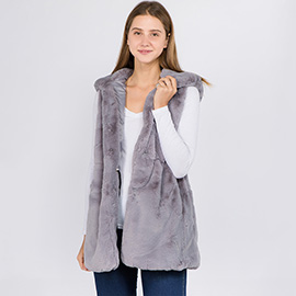 Faux Fur Hooded Vest