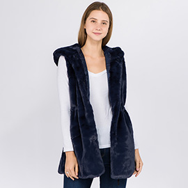 Faux Fur Hooded Vest