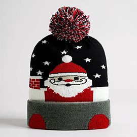 Santa Claus Pom Pom Winter Beanie Hat