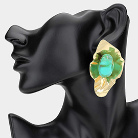 Bold Stone Accented Artistic Statement Earrings