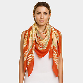 Elegant Baroque Silk Feel Square Scarf