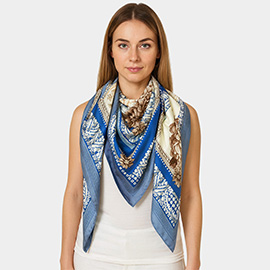 Elegant Baroque Silk Feel Square Scarf