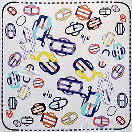 Chic Buckle Print Square Scarf