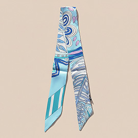 Abstract Pattern Printed Twilly Skinny Scarf