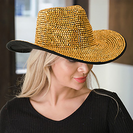 Bling Studded Western Fedora Hat