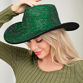 Bling Studded Western Fedora Hat