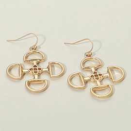 Metal Open Geometric Dangle Earrings