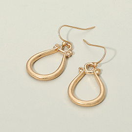 Metal Open Abstract Teardrop Dangle Earrings