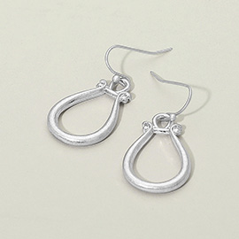Metal Open Abstract Teardrop Dangle Earrings