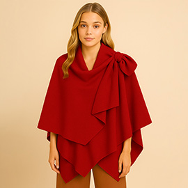 Solid Lurex Ruana Poncho