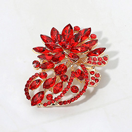 Floral Rhinestone Pin Brooch / Pendant