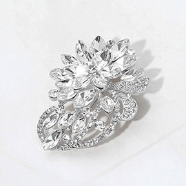 Floral Rhinestone Pin Brooch / Pendant