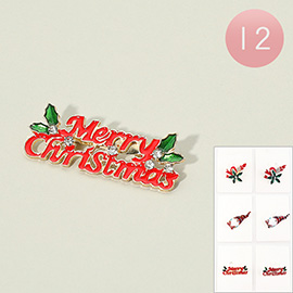 12PCS - Christmas Theme Pin Brooches
