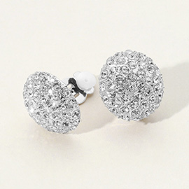 Stone Stud Clip On Earrings