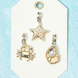 3PCS - Pearl Star Oyster Shell Crab Pendant Set