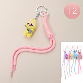 12PCS - Monster Bunny Cartoon Character Rope Strap Keychains