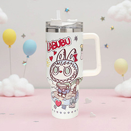 Monster Bunny Character Printed 40oz Stainless Steel Tumbler with Handle