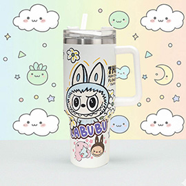 Monster Bunny Character Printed 40oz Stainless Steel Tumbler with Handle