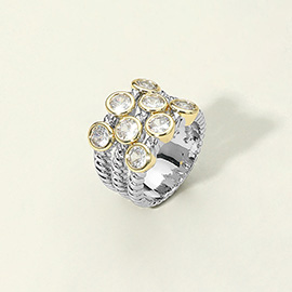 Muti CZ Stone Cluster Statement Ring