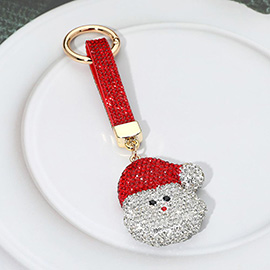 Bling Studded Santa Keychain Bag Charm